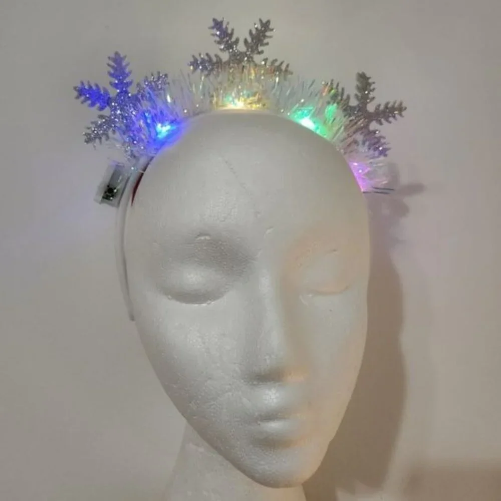 Headband Luminous Headband Christmas Tree Hair Ornaments With Lights Antlers Gli